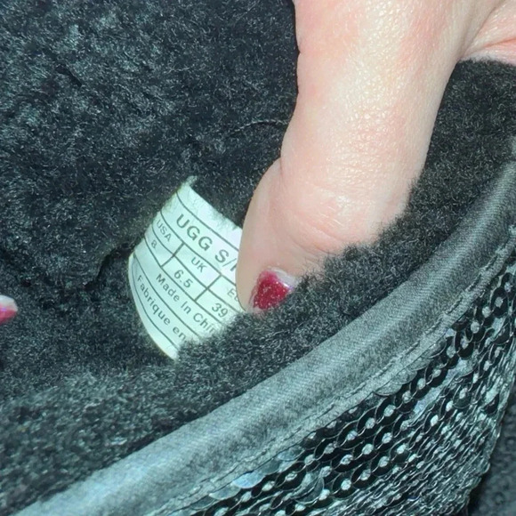 Ugg Australia Glitter Sequin Boot Black Size 8 - Picture 10 of 10